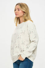 CAT WHISKERS PRINT SWEATSHIRT: L