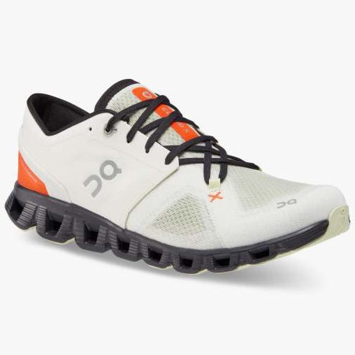 On Running Cloud X 3 Running Shoe - Ivory / Flame