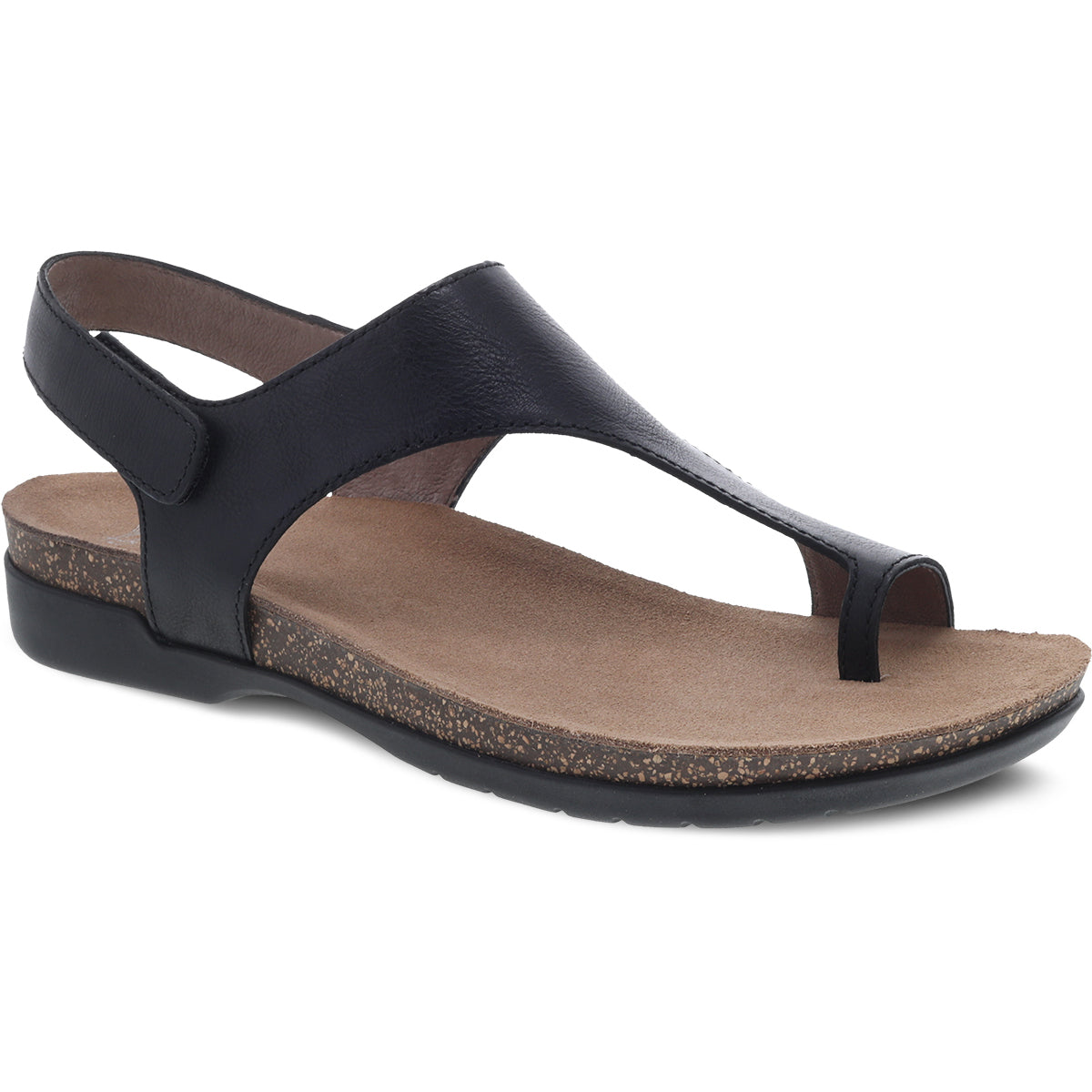 Dansko Reece Sandal - Black Waxy Burnished | Comfortable Shoes
