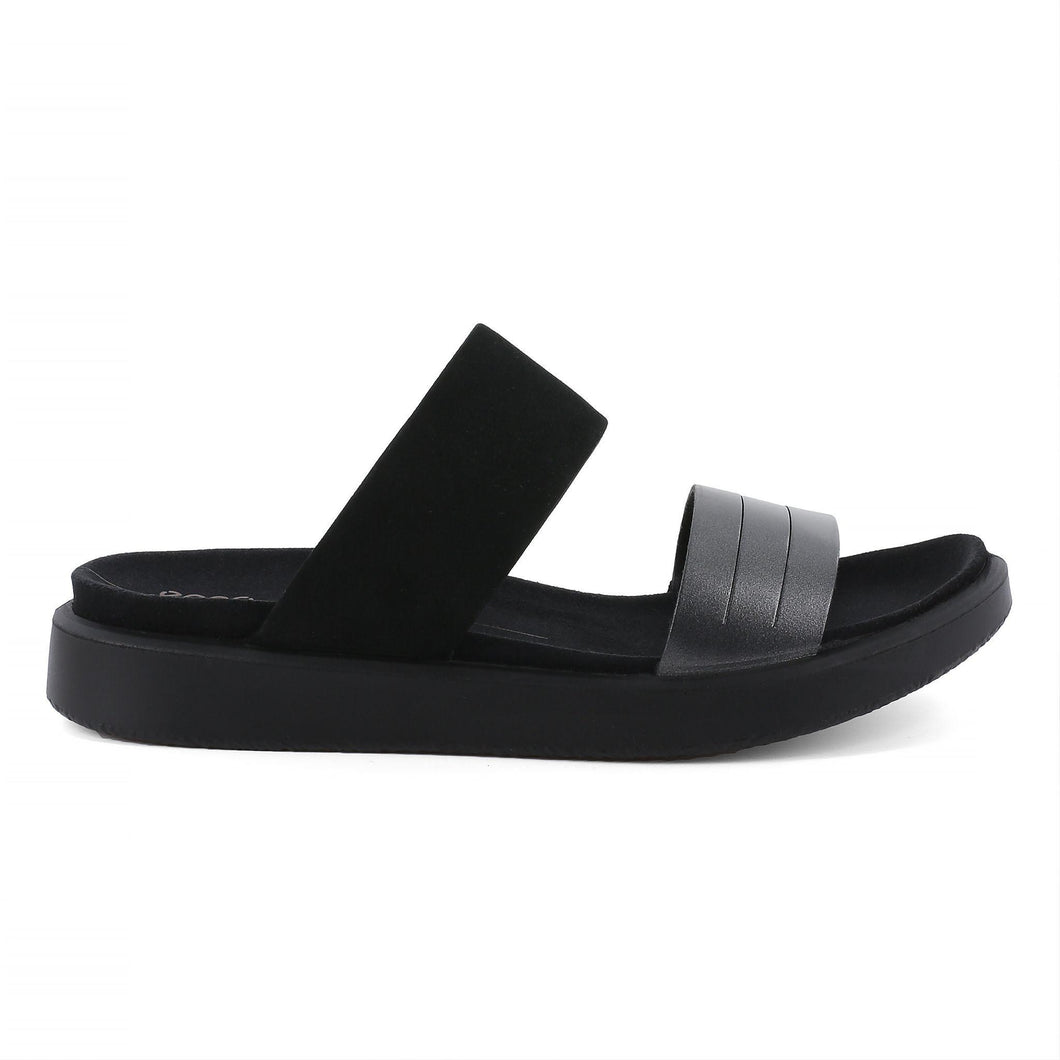 Ecco Flowt W Flat Sandal - Black Shadow Metallic | Shoes – Pedestrian